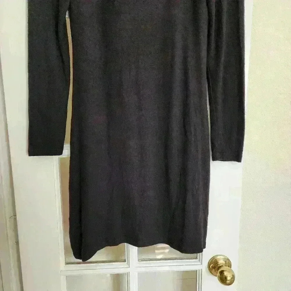 NWT Z Supply Black Knee Length Long Sleeve Knit Winter Sweater Dress Medium - Picture 9 of 12